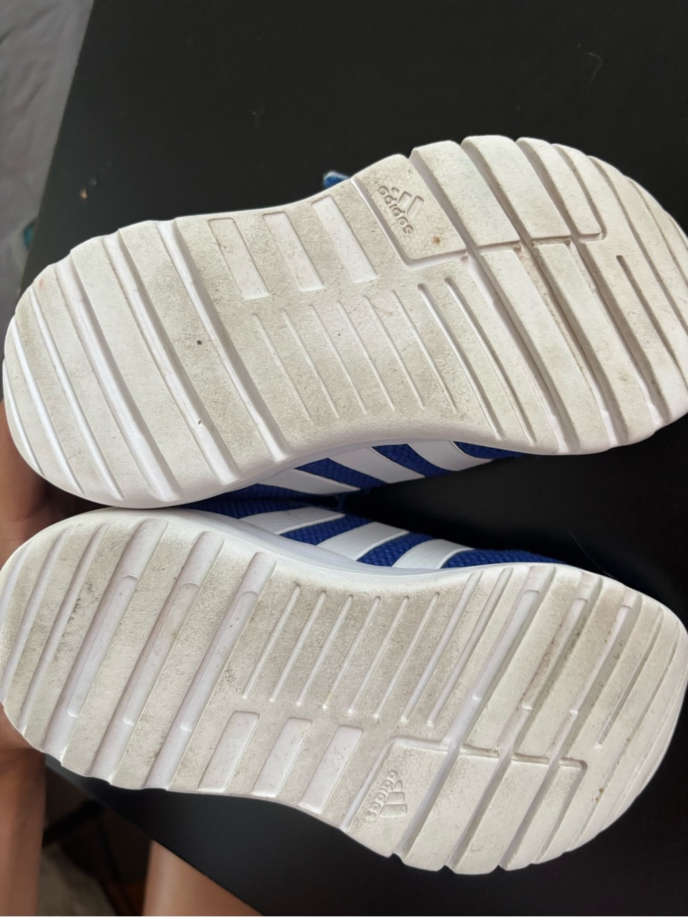 adidas Blue Kids Sneakers with Orange Tabs and White Stripes - Picture 8 of 8